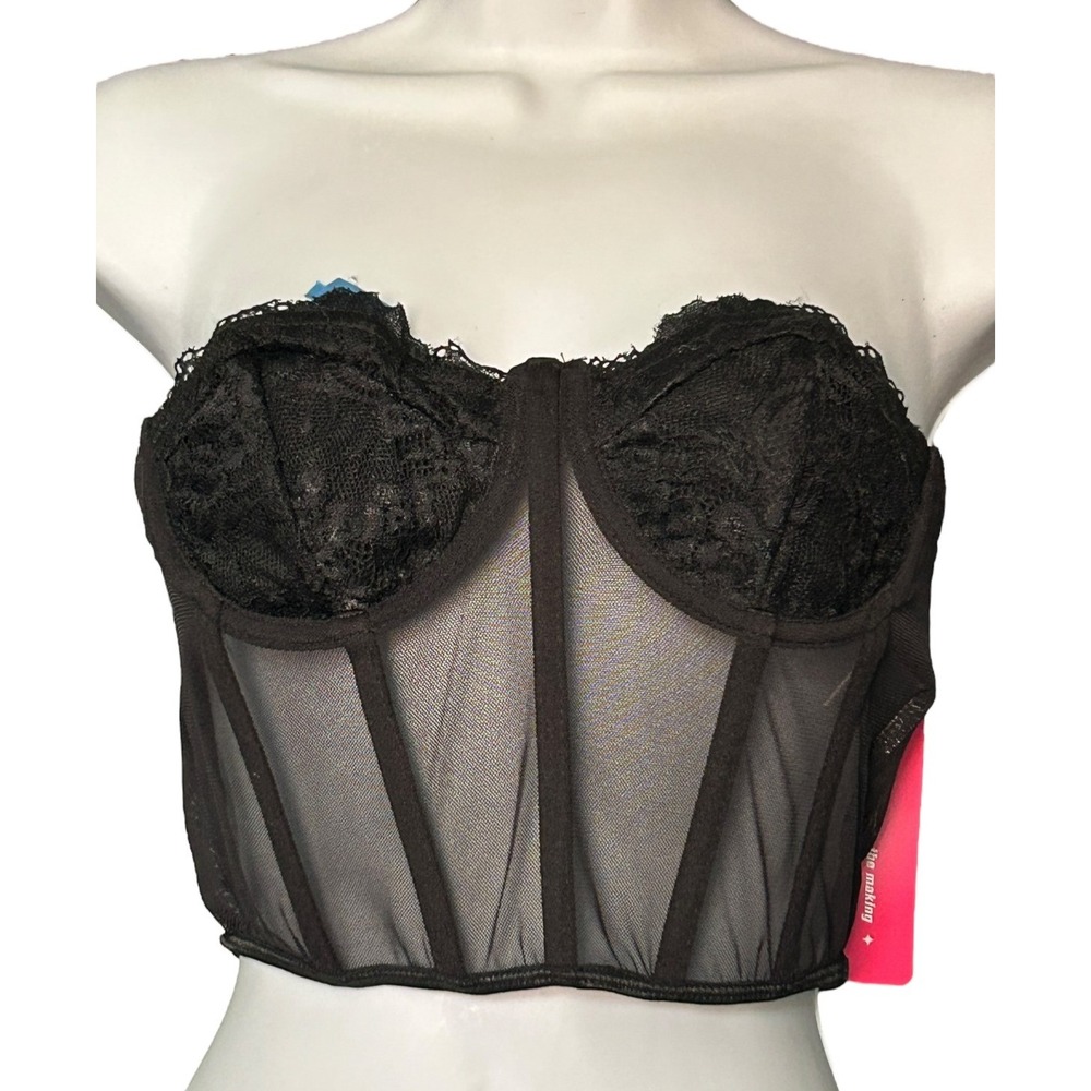 Shein Strapless Lace Pullover Bustier Corset Top Women Size S (4) Stretch NWT